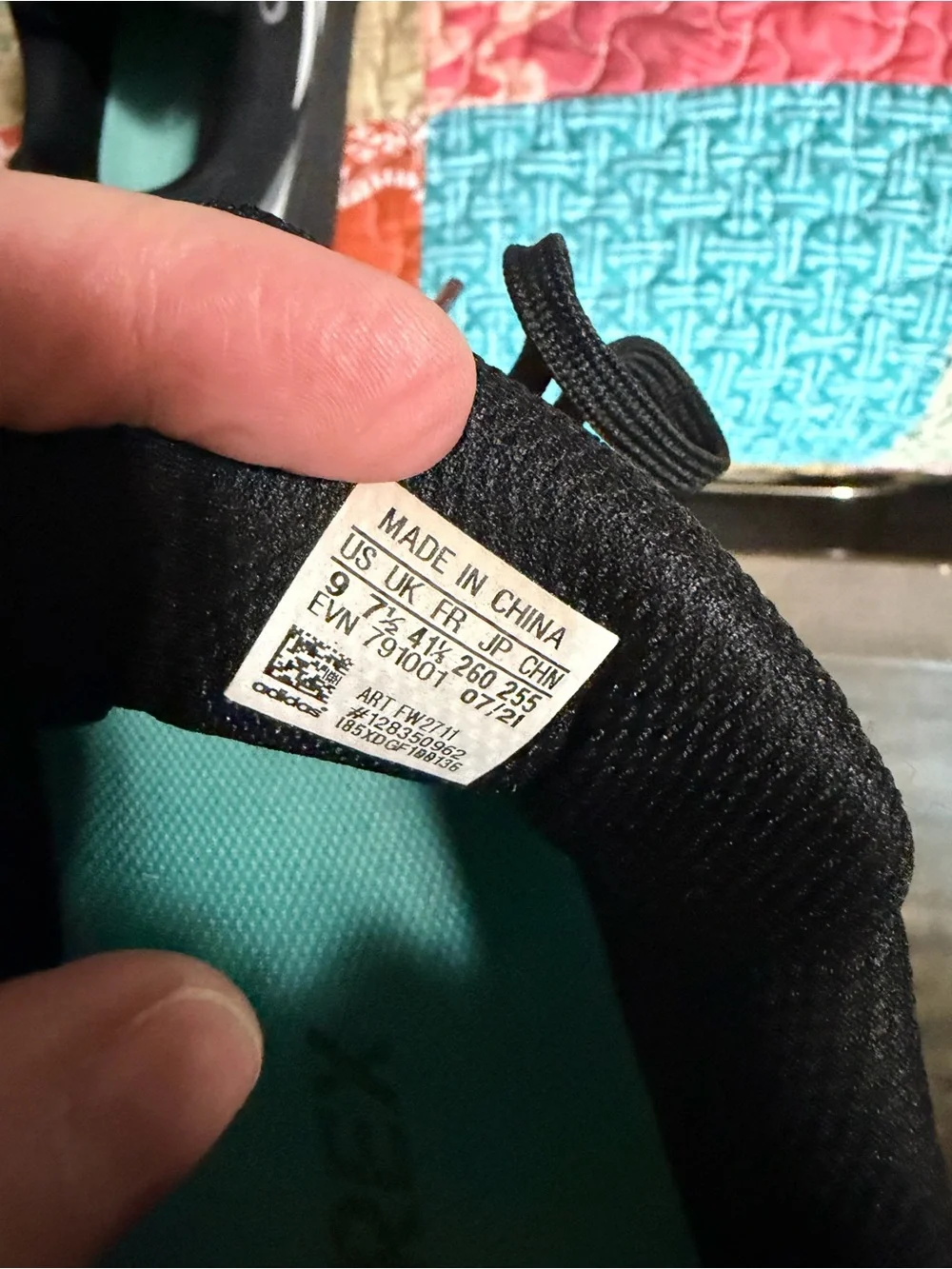 Womens Adidas black and mint sneakers.  size 9